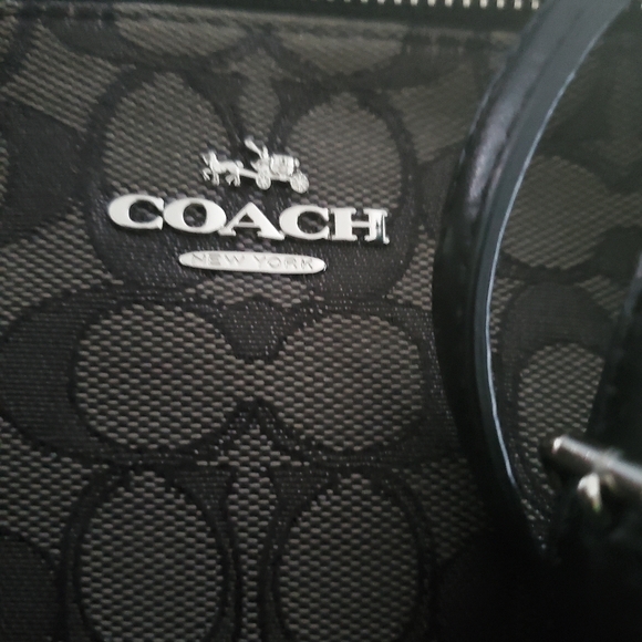 Coach Black and Gray Patterned Tote - Picture 2 of 15